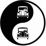 Yin Yang Antique Cars photo sculptures