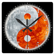 Yin & Yang Asian sign for Balance Wall Clock