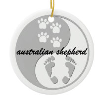 yin yang australian shepherd ornaments