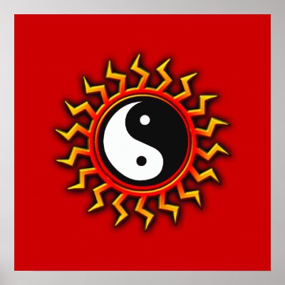 Yin Yang Balanced Sun Posters