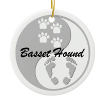 yin yang basset hound ornament