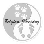 yin yang Belgian Sheepdog Round Stickers