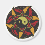Yin Yang Blooming Lotus Fridge Magnets