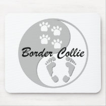 yin yang border collie mouse mat