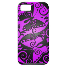 Yin Yang Butterflies, purple & black
