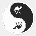 Yin Yang Camel Round Sticker
