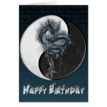Yin Yang Chinese Dragon Card