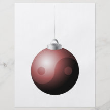 Yin Yang Christmas Ball in Red Custom Flyer