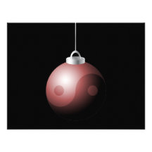 Yin Yang Christmas Ball in Red Personalized Invitation