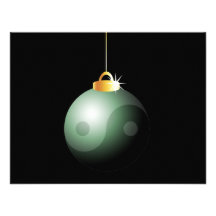 Yin Yang Christmas Ball Personalized Announcements