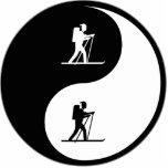 Yin Yang Cross Country Skiing photo sculptures