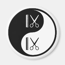 Yin Yang Cutting Hair Fridge Magnets