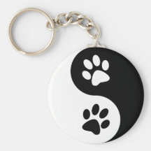 Yin Yang Dog Paws Key Chain