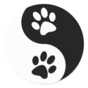 Yin Yang Dog Paws stickers
