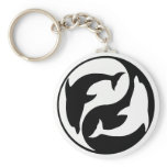 Yin Yang Dolphin Keychain