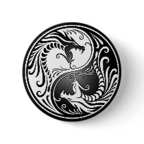 Yin Yang Dragons Pinback Buttons
