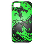 Yin Yang Dragons, green and black