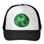 Yin Yang Dragons, green and black Trucker Hat