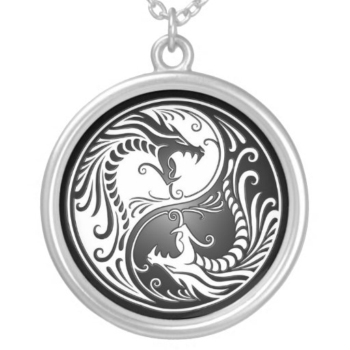 Yin Yang Dragons Personalised Necklace