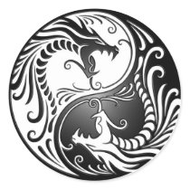 Yin Yang Dragons Stickers