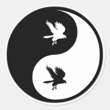 Yin Yang Falconry Round Sticker