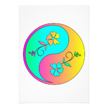 Yin Yang Flowers Personalised Invite