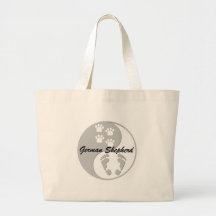 yin yang german shepherd tote bag