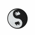 Yin Yang Hand Prints Embroidered Polo Shirt embroidered shirts