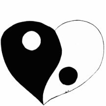 Yin Yang Heart (B/W) Acrylic Cut Outs
