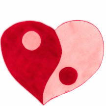 Yin Yang Heart (Red/Pink) Photo Cut Outs