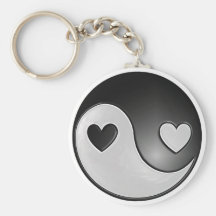 yin yang hearts key chains