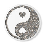 Yin & Yang / Hearts SILVER magnets