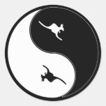 Yin Yang Kangaroo Round Stickers