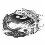 yin yang koi photo sculptures