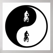 Yin Yang Mountain Biking Poster