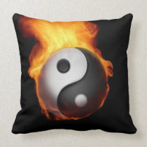 Yin Yang on Fire Pillow pillows
