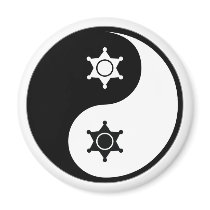 Yin Yang Police Work Fridge Magnets