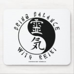 Yin Yang Reiki Kanji mousepads
