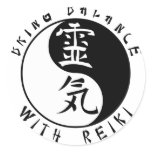 Yin Yang Reiki Kanji Sticker