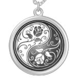 Yin Yang Roses, black Pendants