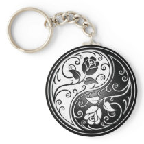 Yin Yang Roses Keychain