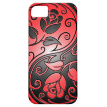 Yin Yang Roses, red and black