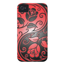 Yin Yang Roses, red and black iPhone 4 Covers