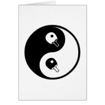 Yin Yang Table Tennis Greeting Card