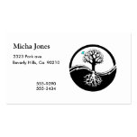 Yin Yang Tree Of Life Black & White Business Card Templates
