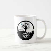 Yin Yang Tree Of Life Black & White Coffee Mugs