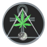 Yin Yang, triangle,ankh and pot leaf sticker