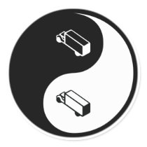 Yin Yang Trucks Round Stickers