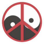 Yin-Yang with Peace sign - red