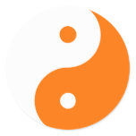 Yin Yang Ying Taoism Sign Chinese Taijitu Orange